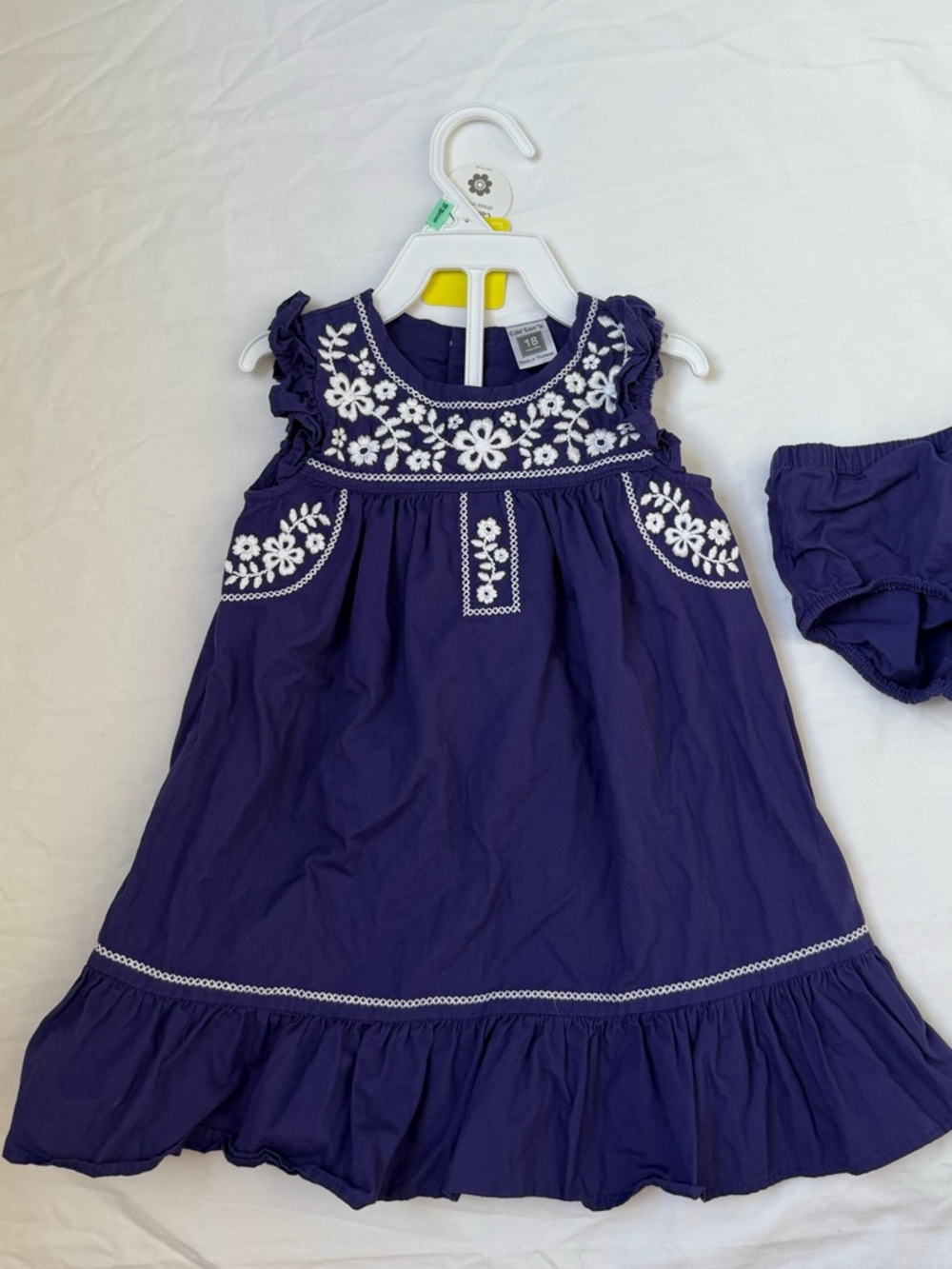 Carter's Deep Purple Baby Dress with White Trim